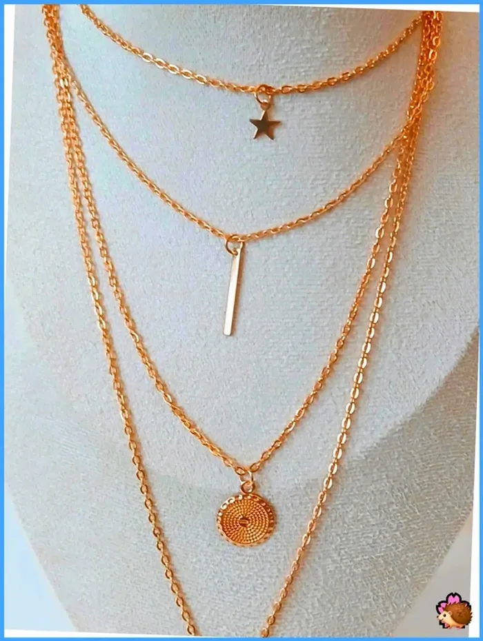 Collier multi-rangs doré – inspiration Zag, lou yetu - photo numéro 5