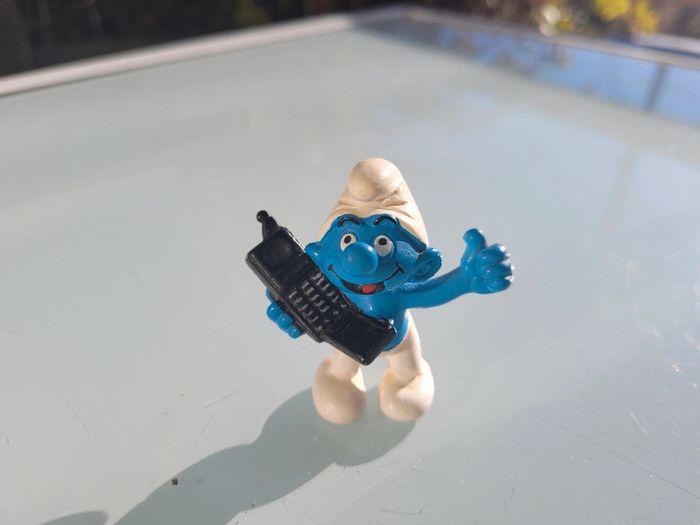 Figurines anciennes Les Schtroumpfs : qui se lave, téléphone, bébé S. Trèfle 🍀 - photo numéro 8