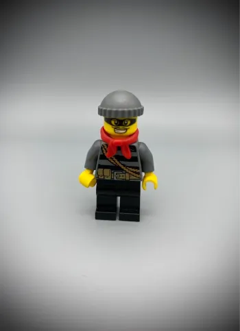Minifigurine LEGO City cty0433 - Voleur en Bonnet Gris - Très bon état