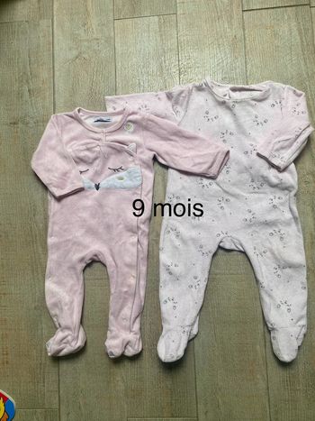 Lot de 2 pyjamas fille - 9 mois