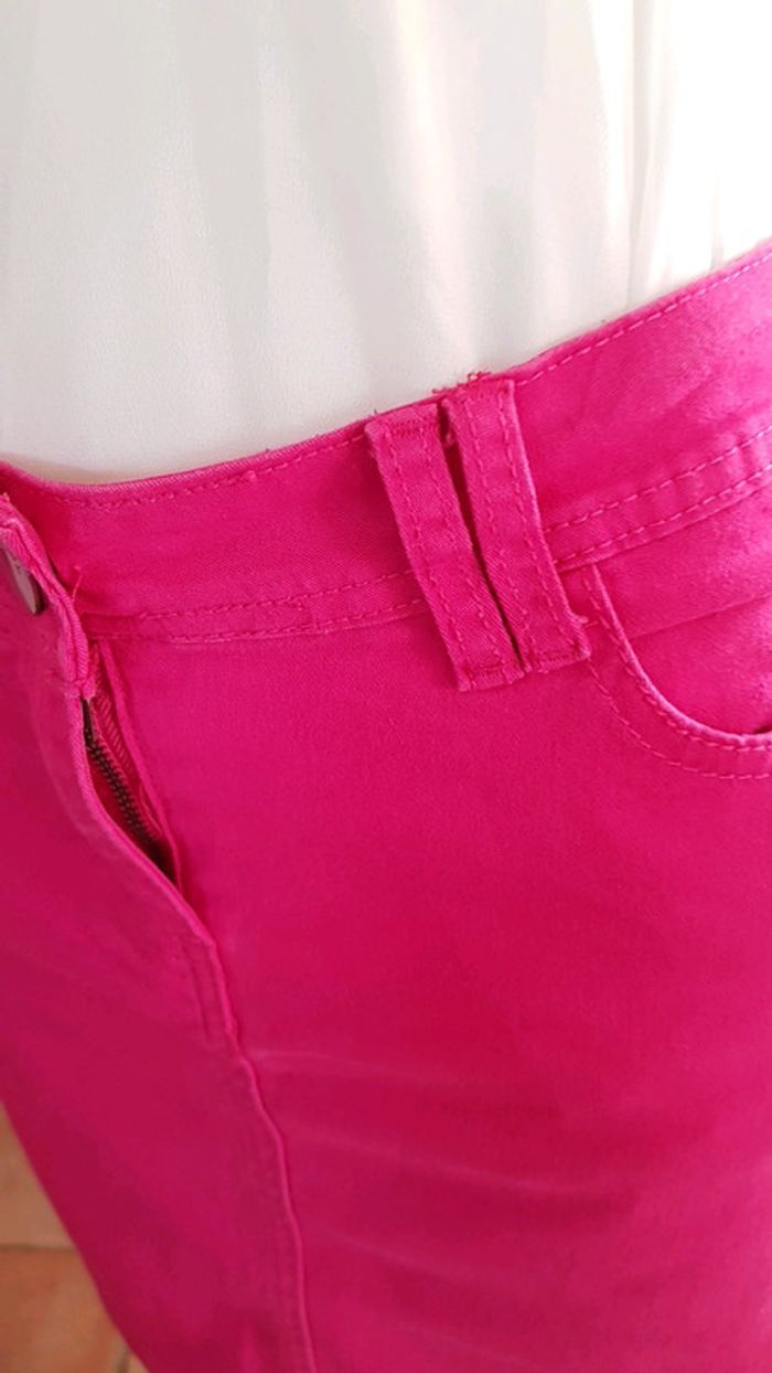 Jupe en jean fushia taille 38 - photo numéro 5
