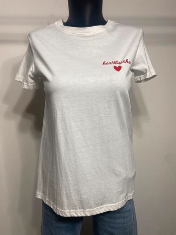 Tee shirt cœur rouge femme small neuf