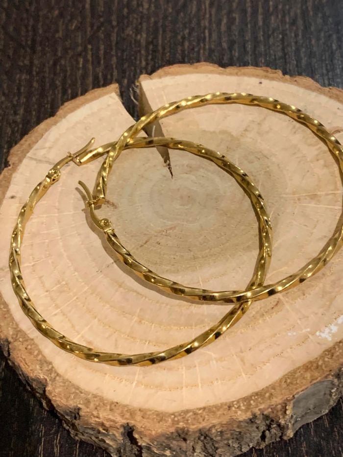 Boucles d'oreilles créole acier