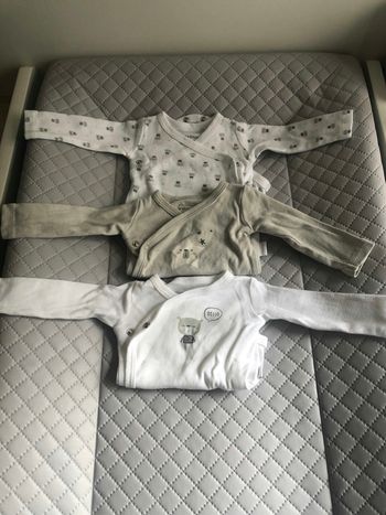 Trois bodies taille 1mois