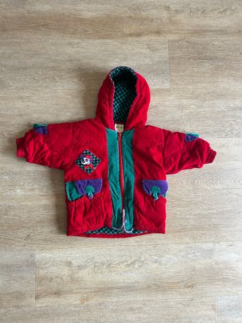 Manteau enfant 1 an vintage mixte – coloré, chaud, original
