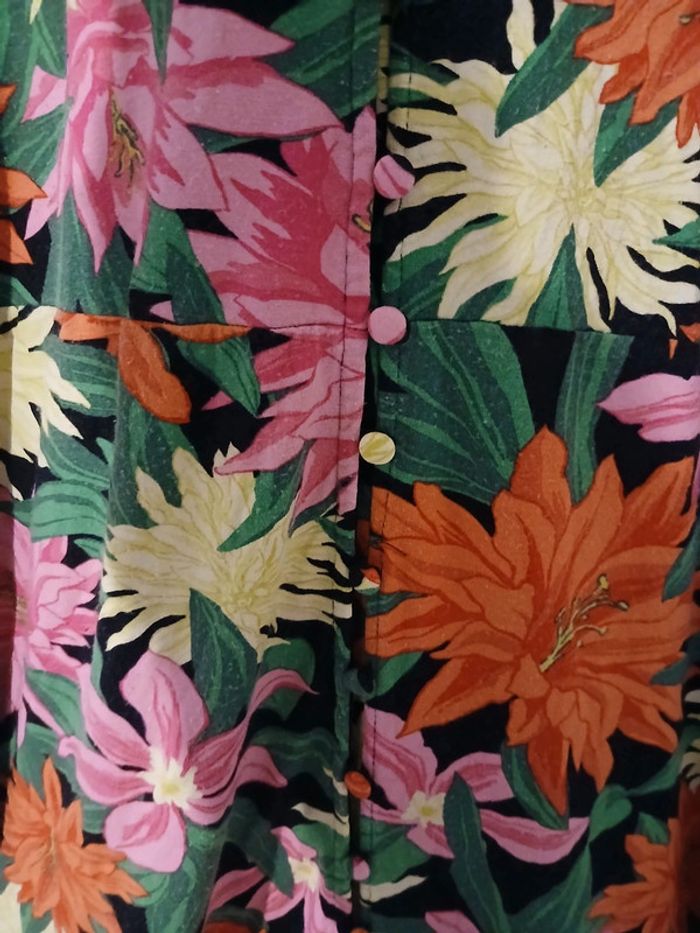 Robe longue fleurie boutonnée taille 52 - photo numéro 8