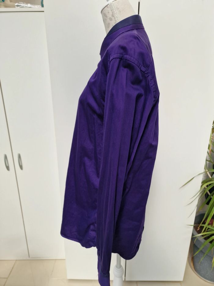 Chemise Violet Details Noirs - photo numéro 3
