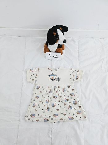 Robe en coton marin pêche vacances plage bébé fille 6 mois