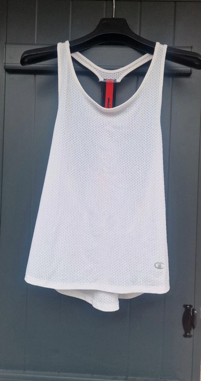 Débardeur blanc champion sport - photo numéro 4