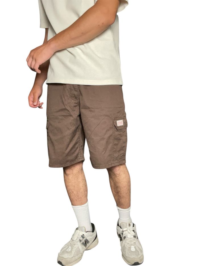 Short/ Bermuda y2k en 100% coton marron coupe oversize  - Taille 40 - photo numéro 3