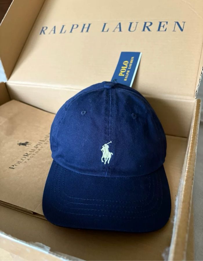 Casquette Ralph Lauren bleu marine logo blanc