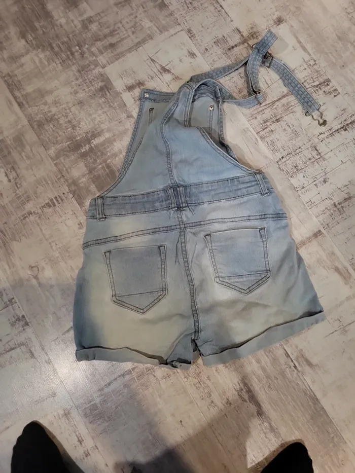 Salopette courte jeans femme - photo numéro 3