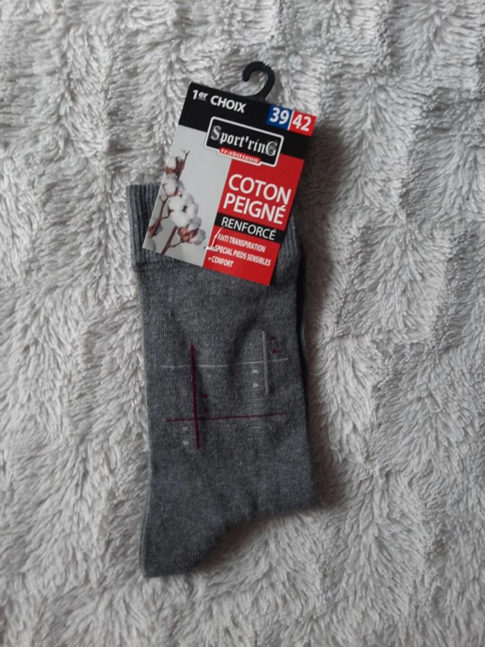 Chaussette homme en coton peigné 39/42