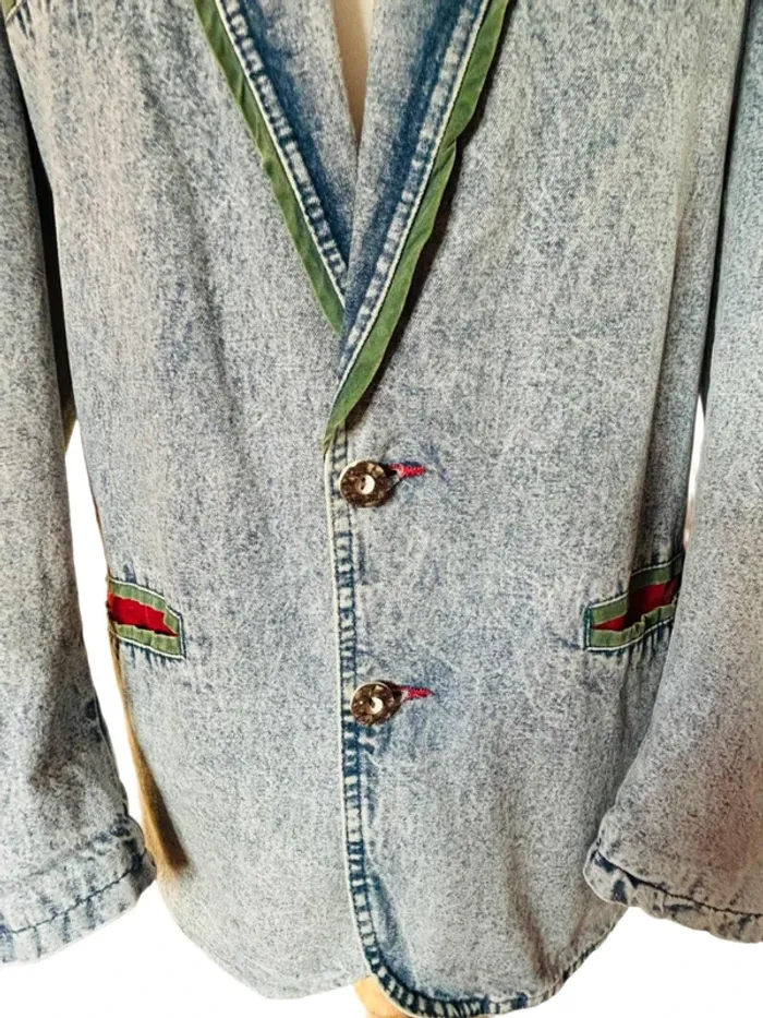 🔷🌿Veste jean Mustang vintage 90s Men’s Denim Jacket Alpine Trachten Y2K size M🌿🔷 - photo numéro 4