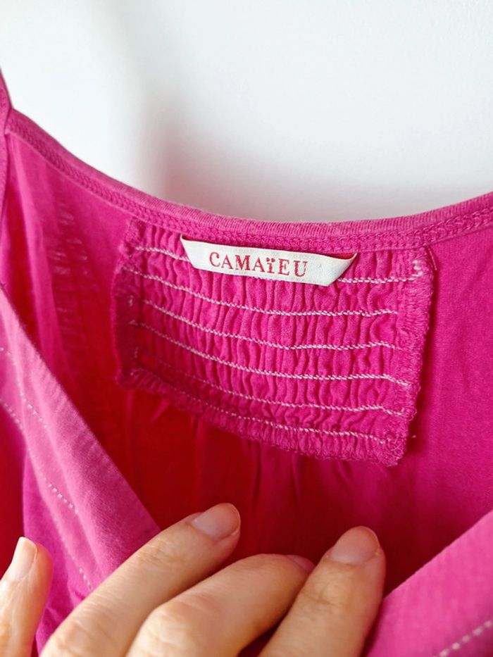 Débardeur effet bouffant fushia Camaieu 38 - photo numéro 3