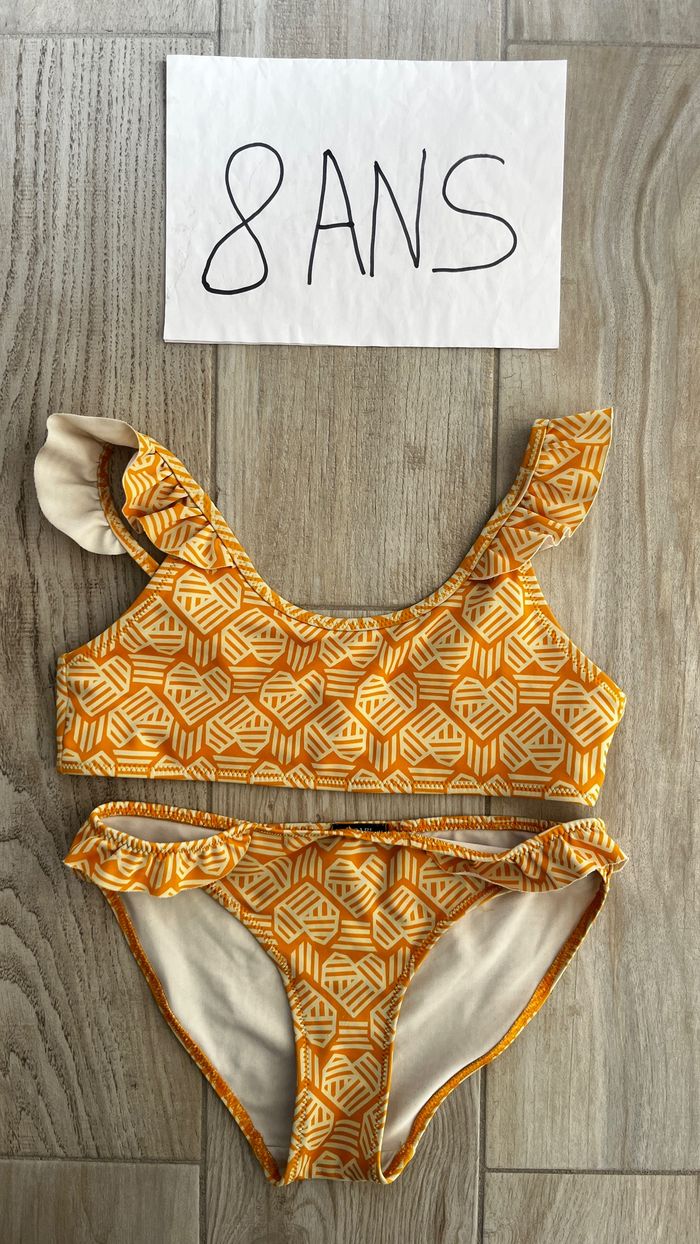 Maillot de bain jaune deux pièces fille 8 ans - photo numéro 2