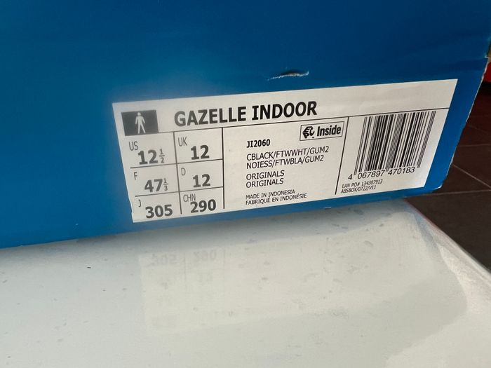 Adidas Gazelle Indoor Black/White - Taille 47 1/3 - photo numéro 6