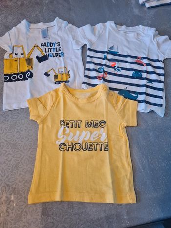 Lot de 3 tee-shirts C&A et kiabi 3 mois