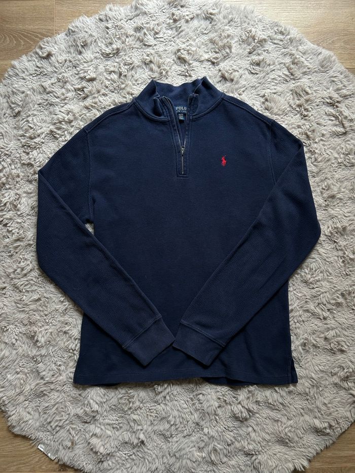 Sweat zippé 1/4 Ralph Lauren XL homme blue navy - photo numéro 3