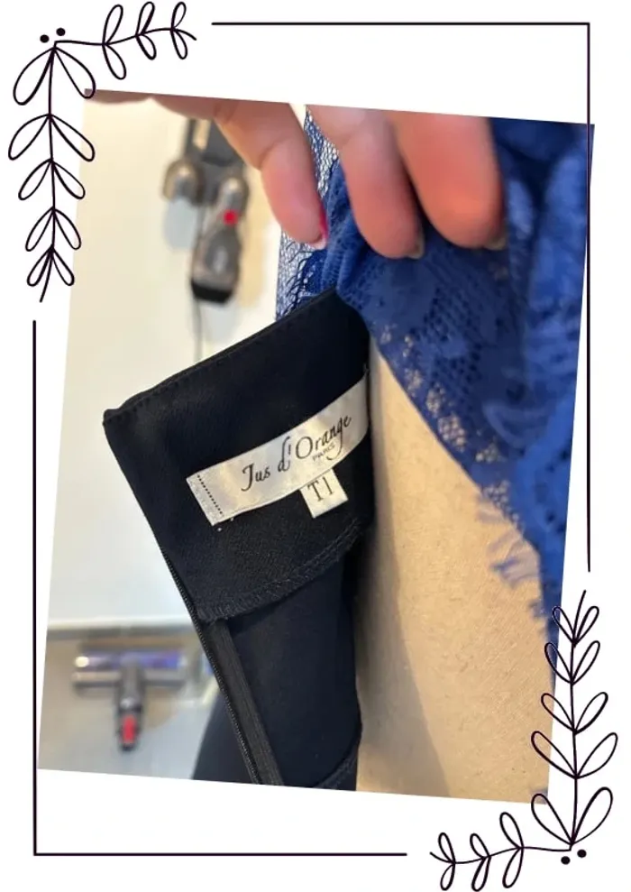 Robe chic bleu avec dentelle - photo numéro 5