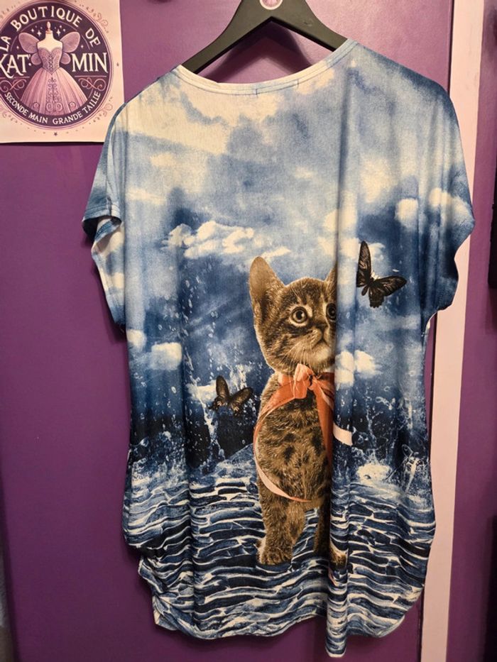 Tee-shirt chat mignon T46 M2K Paris - photo numéro 5