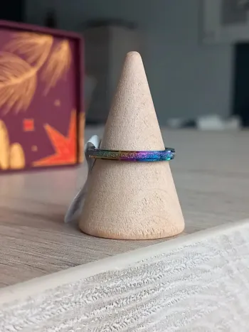 Bague en acier inoxydable Multicolore  taille 19