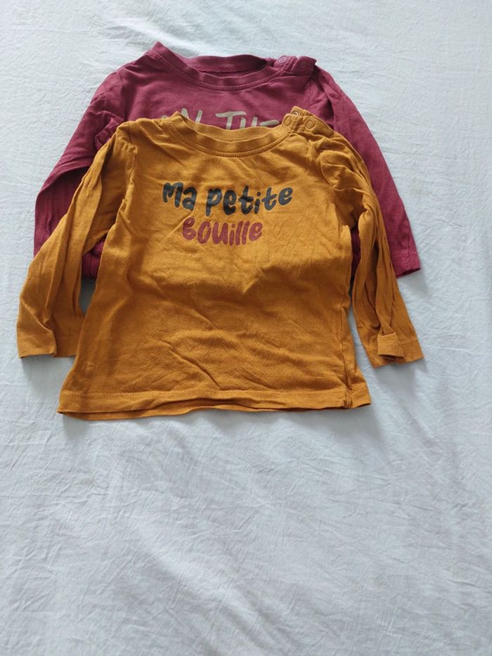 Lot 5 t-shirt manches longues Mots d'enfants 18 mois - photo numéro 4