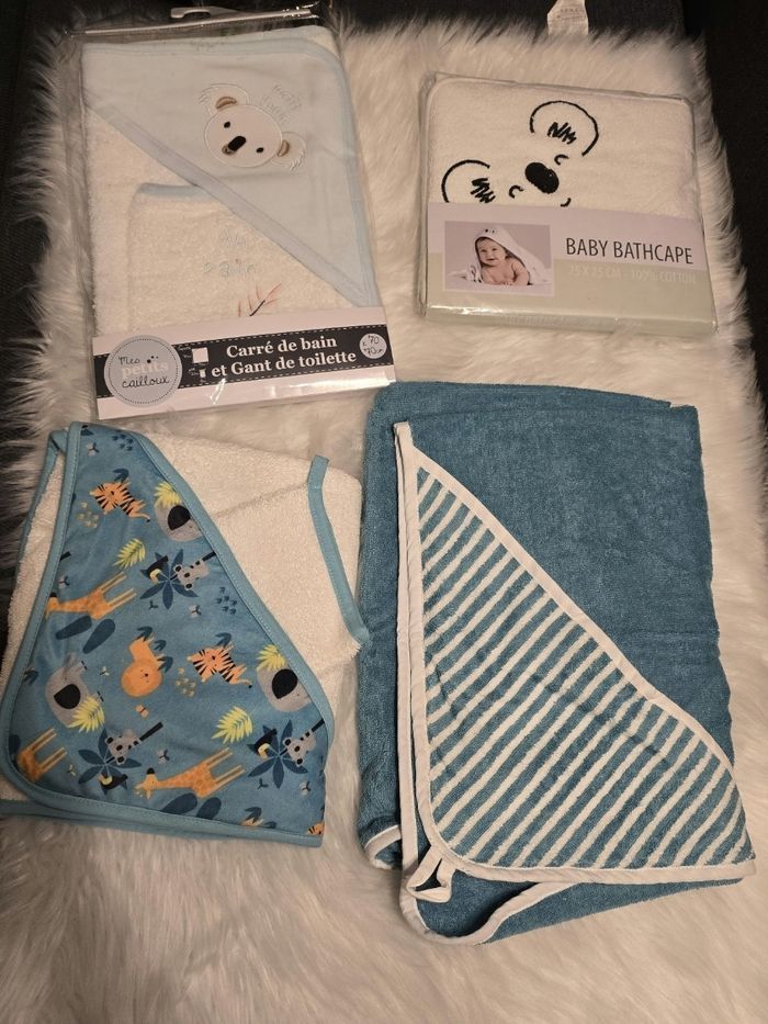 NEUFS !!! A SAISIR !!!! 🏷😍🤩👌superbe lot 4 capes de bains et 2 gants de toilettes bébé 🤩😍⚘️⚘️ - photo numéro 6