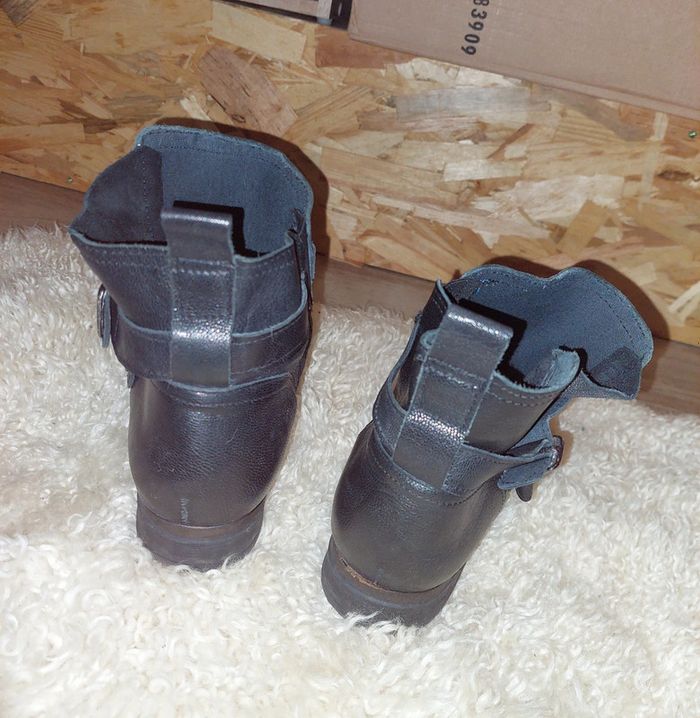 Bottines en cuir noir 41 - photo numéro 8