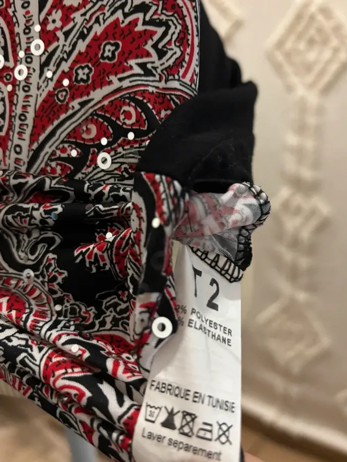 Top dos nu vintage à nouer - imprimé cachemire & sequins - photo numéro 7