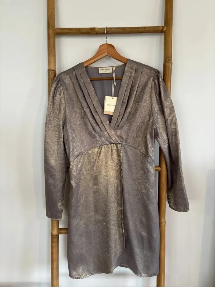Robe argentée dorée - Cherry Paris Taille 2 Taille M