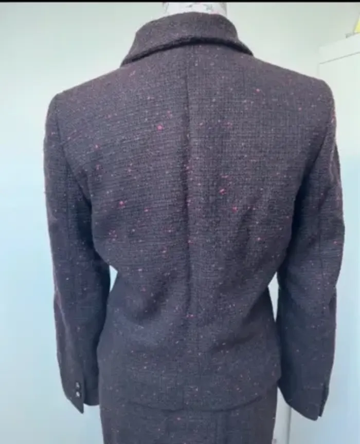 Tailleur mauve chiné veste et jupe Louis Féraud taille 38 - photo numéro 7