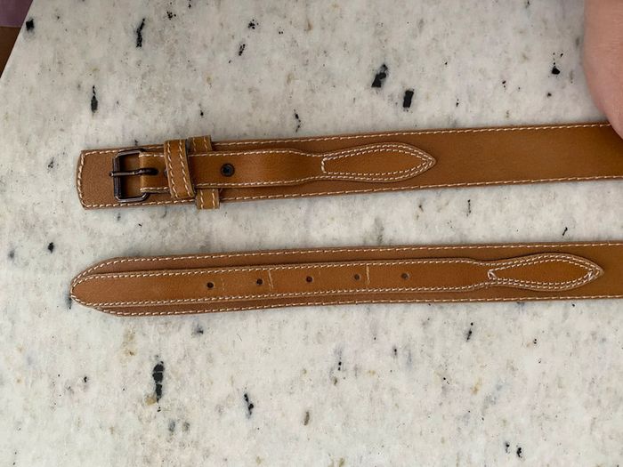 Ceinture marron clair en cuir vintage - photo numéro 2