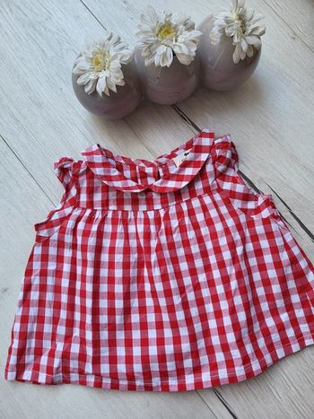 Blouse vichy cyrillus 6 mois neuve