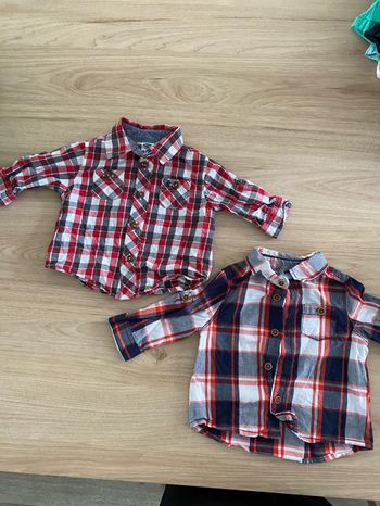 Lot de 2 chemises manches longues bébé 3 mois