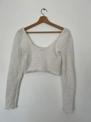 Top manches longues crochet femme Bershka