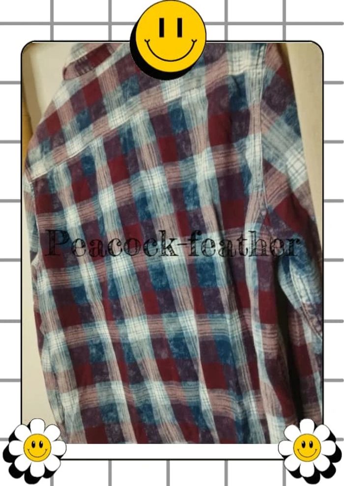 Chemise quadrillée smog bleue/Bordeaux L homme - photo numéro 8