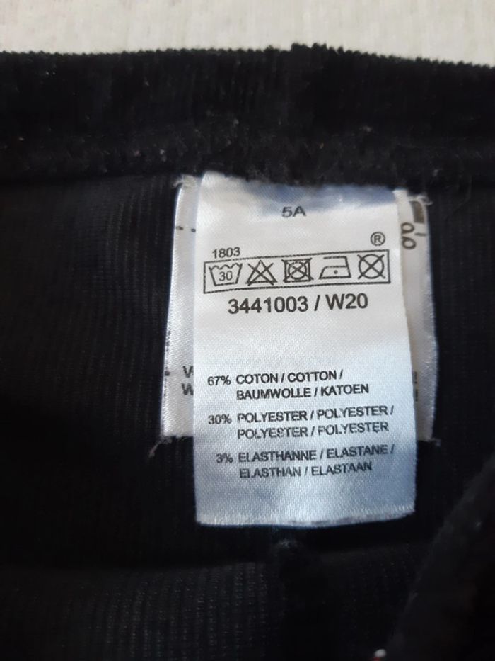 Pantalon legging noir côtelé 5 ans - photo numéro 4