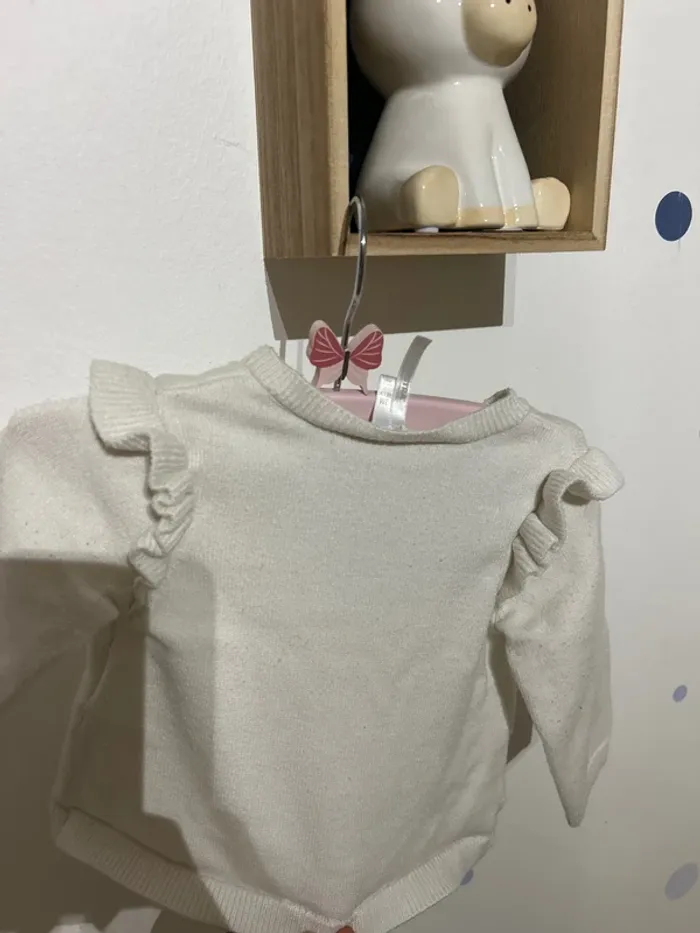 Petit gilet blanc à volants 3 mois orchestra - photo numéro 4