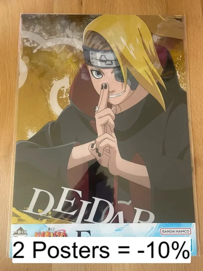 Naruto - Poster plastique transparent Deidara A3 - Ichiban Kuji Shinobi no Kizuna