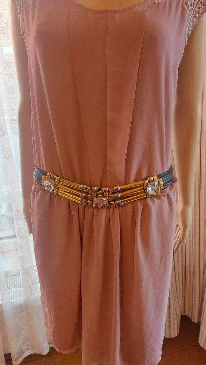 Ceinture en cuir noir avec application 90cm - photo numéro 8