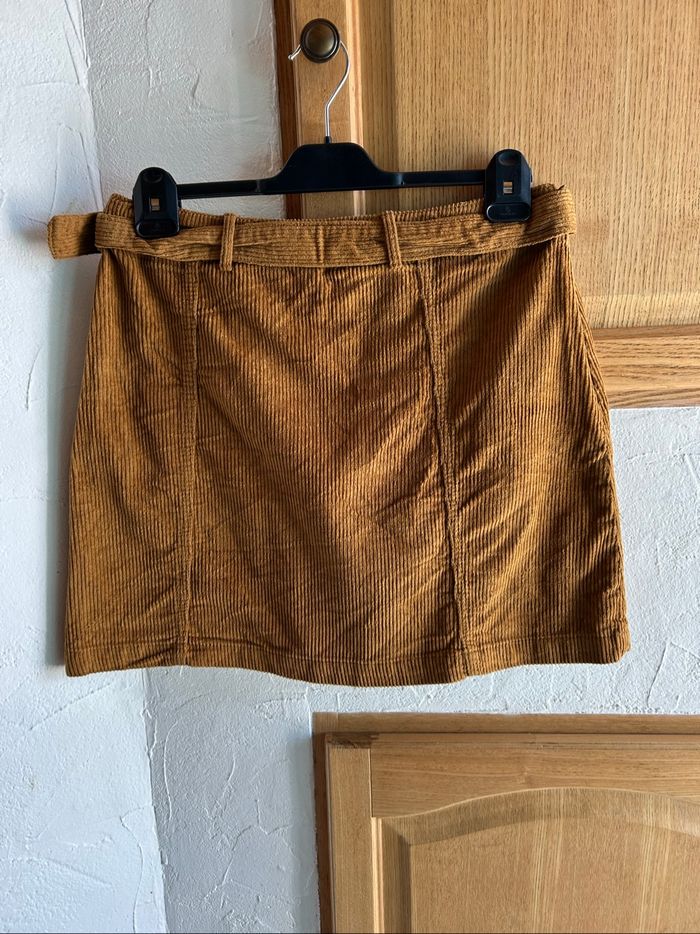 Jupe coton en velours côtelé camel - taille 42 - photo numéro 2