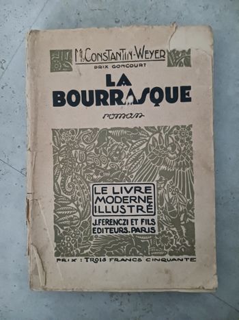 livre ancien la bourrasque M. Constantin Weyer