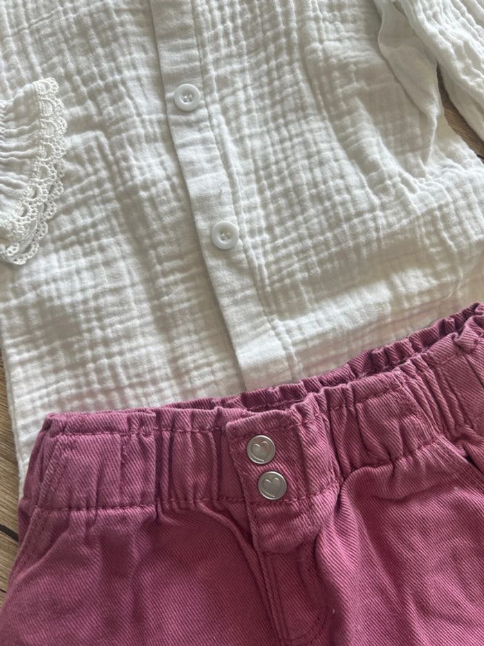 Ensemble jupe et chemise gaze de coton 18 mois - photo numéro 2
