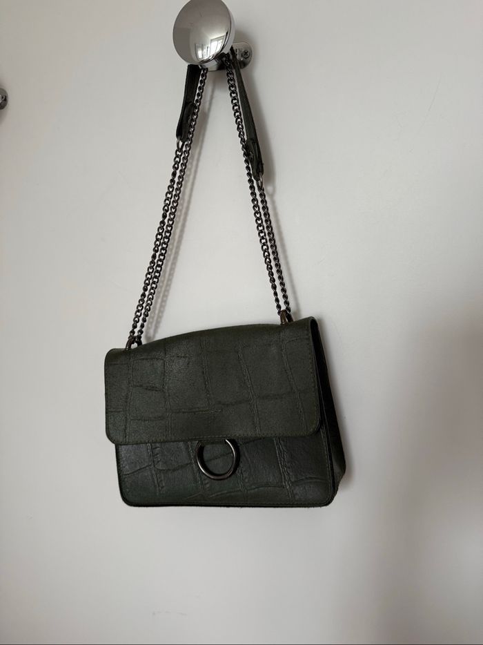 Sac pochette Milano vert croco - photo numéro 2