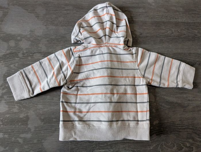 Gilet zippé rayé à capuche - photo numéro 4