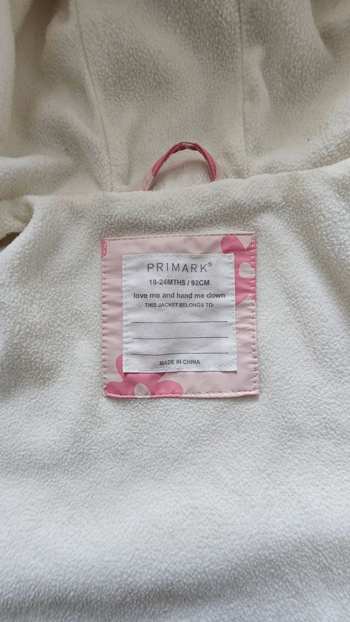 Ciré fille 18-24 mois 92 cm 🌸 Imperméable Primark mi-saison - photo numéro 5