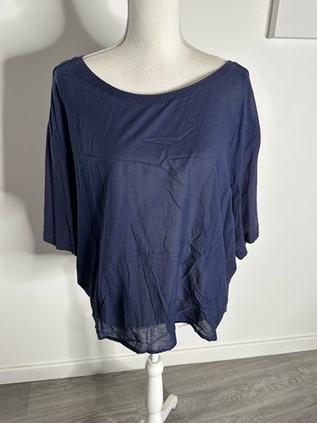 Blouse oversize chauve souris bleue marine NafNaf T40 L