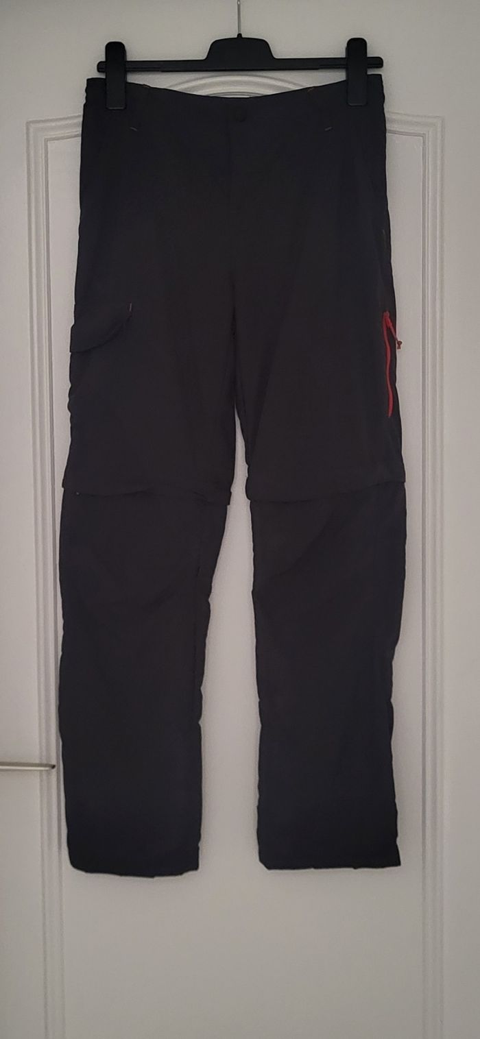 Décathlon Pantalon de randonnée modulable 2en1-T14/15ans-161/172cm-Mod MH550-Gris-Taille réglable - photo numéro 4