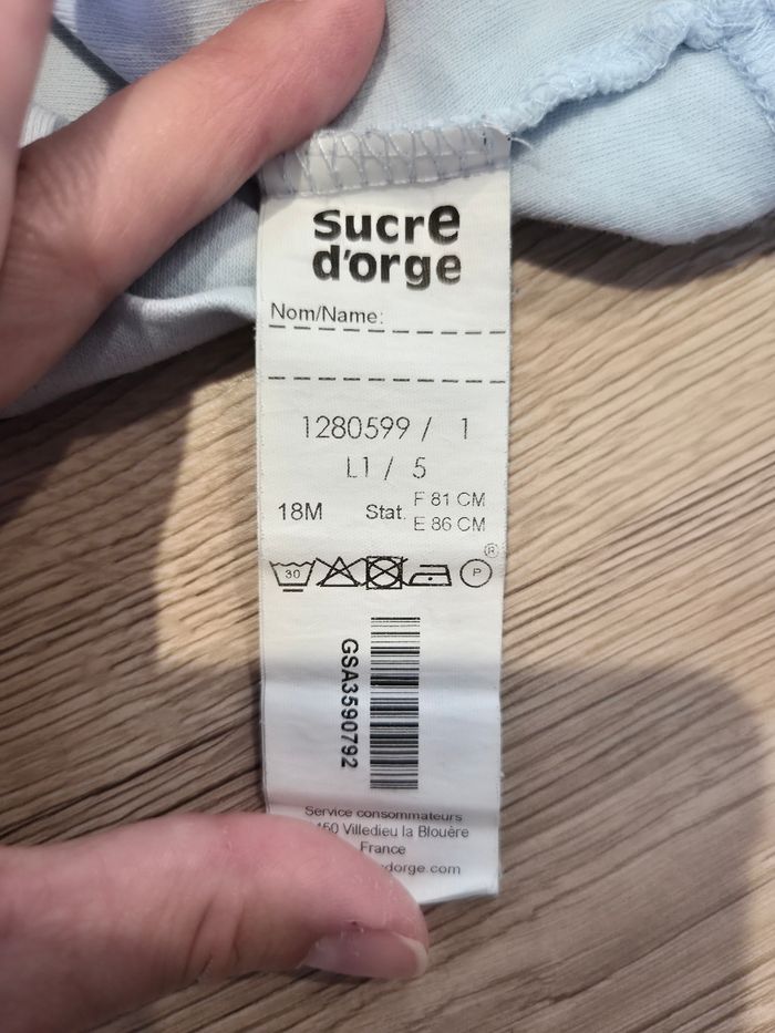 Tee-shirt manches longues col roulé bleu et marron, Sucre d'orge, 18 mois - photo numéro 3